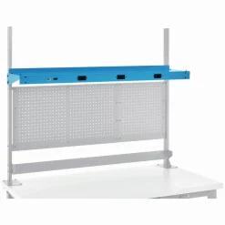 Global Industrial Upper Workbench Shelf, 3 Duplex Outlets, For Use With 72
