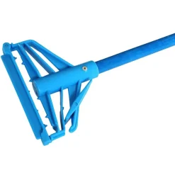Globe Commercial Products Fiberglass Quick Release Mop Handle, 60", Blue