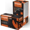 Gloveworks GWON Heavy Duty RDT Nitrile Gloves, Large, Orange, 100 Gloves Per Box