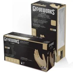 Gloveworks Ivory Latex Powder-Free Industrial Gloves, XL, White, 100 Gloves Per Box