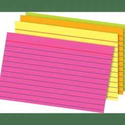 Glow Index Cards, 4" x 6", Assorted Colors, Pack Of 100