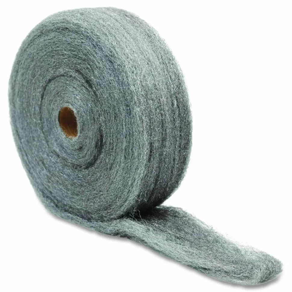 GMT Industrial-Quality Steel Wool Reel, #3 Coarse, 5 lb Reel, Steel Gray, 6/Carton