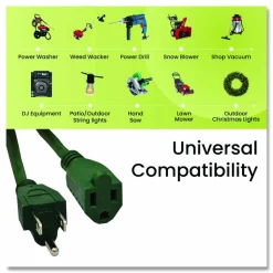 GoGreen Power 16 AWG Outdoor Extension Cord, 80 ft, 10 A, Green
