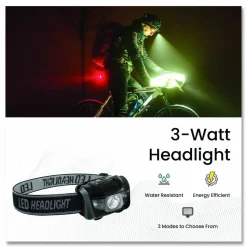 GoGreen Power LED Headlights, 3 AAA Batteries (Included), Black