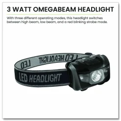 GoGreen Power LED Headlights, 3 AAA Batteries (Included), Black