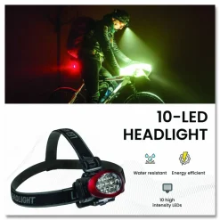 GoGreen Power LED Headlights, 3 AAA Batteries (Included), Red