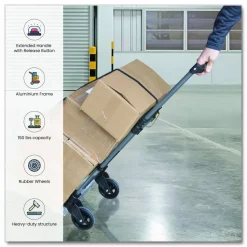 GoGreen Power Luggage Cart ,150 lbs Capacity, 40 x 15.25 x 16.5, Gray