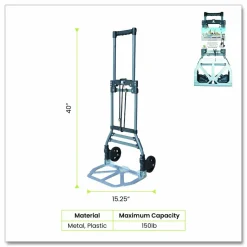 GoGreen Power Luggage Cart ,150 lbs Capacity, 40 x 15.25 x 16.5, Gray