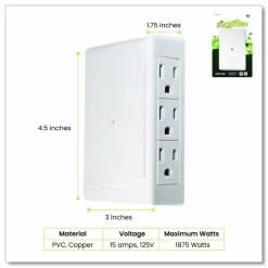 GoGreen Power 6 Outlet Side Mount Wall Tap, White