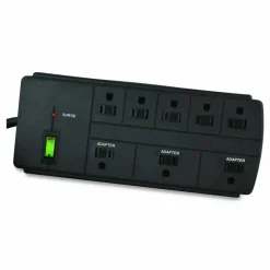 GoGreen Power 8 Outlet Surge Protector, 6 ft Cord, 750 J, Black