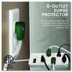 GoGreen Power 8 Outlet Surge Protector, 6 ft Cord, 750 J, White