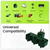 GoGreen Power 3-Outlet Tri Tap Adapter with Covers, 3 Outlets, Green