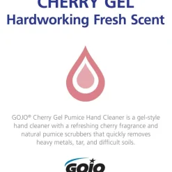 GOJO Cherry Gel Pumice Hand Cleaner, Cherry Scent, 1 gal, 2/Carton