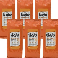 GOJO FAST TOWELS Hand Cleaning Towels, 2-Ply, 7.75 x 11, Fresh Citrus, Blue, 60/Pack, 6 Packs/Carton