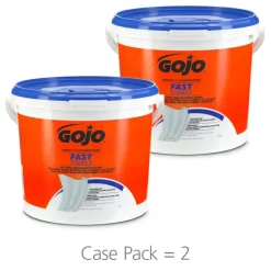 GOJO FAST TOWELS Hand Cleaning Towels, Cloth, 9 x 10, Fresh Citrus, Blue, 225/Bucket