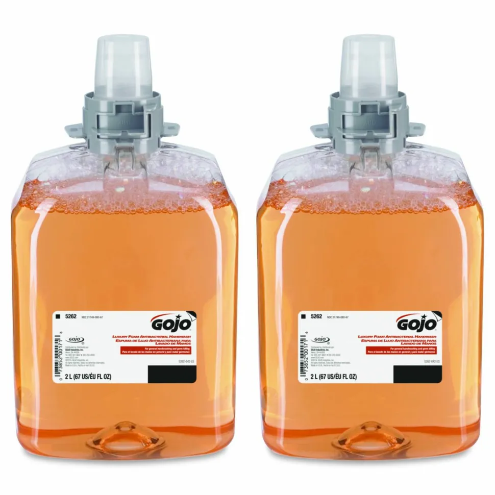 GOJO Luxury Foam Antibacterial Handwash Refill, Fresh Fruit Scent, 2,000 mL, 2/Carton