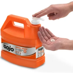 GOJO Natural Orange Pumice Heavy-Duty Lotion Hand Soap Cleaner, Citrus Scent, 128 Oz, Carton Of 4 Bottles