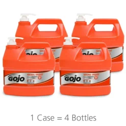 GOJO Natural Orange Pumice Heavy-Duty Lotion Hand Soap Cleaner, Citrus Scent, 128 Oz, Carton Of 4 Bottles