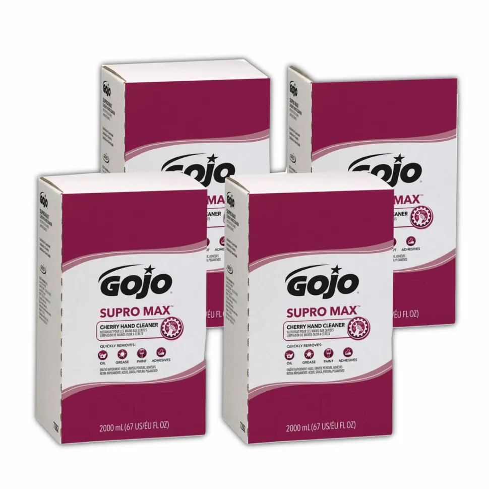 GOJO SUPRO MAX Heavy Duty Hand Cleaner, Refill for GOJO PRO TDX 2000 Dispenser, Cherry Fragrance, 2,000 mL, 4/Carton