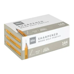 Golf Pencils, Presharpened, #2 Lead, Medium, Pack of 144