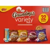 Grandma's Cookies Variety Tray, Assorted Flavors, (6) 3.25 oz, (26) 2.5 oz, 32 Bags/Carton