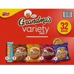 Grandma's Cookies Variety Tray, Assorted Flavors, (6) 3.25 oz, (26) 2.5 oz, 32 Bags/Carton