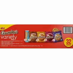Grandma's Cookies Variety Tray, Assorted Flavors, (6) 3.25 oz, (26) 2.5 oz, 32 Bags/Carton