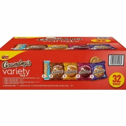 Grandma's Cookies Variety Tray, Assorted Flavors, (6) 3.25 oz, (26) 2.5 oz, 32 Bags/Carton