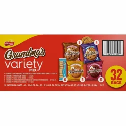 Grandma's Cookies Variety Tray, Assorted Flavors, (6) 3.25 oz, (26) 2.5 oz, 32 Bags/Carton