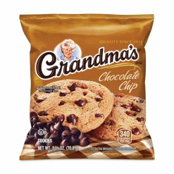 Grandma's Homestyle Chocolate Chip Cookies, 2.5 oz Pack, 2 Cookies/Pack, 60 Packs/Carton