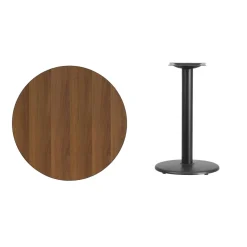 Graniss 30'' Round Walnut Laminate Table Top with 18'' Round Table Height Base