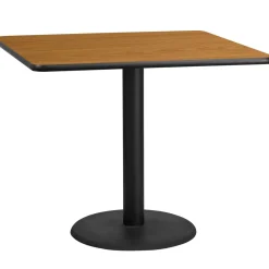Graniss 42'' Square Natural Laminate Table Top with 24'' Round Table Height Base