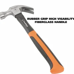 Great Neck 16 oz Claw Hammer with High-Visibility Orange Fiberglass Handle