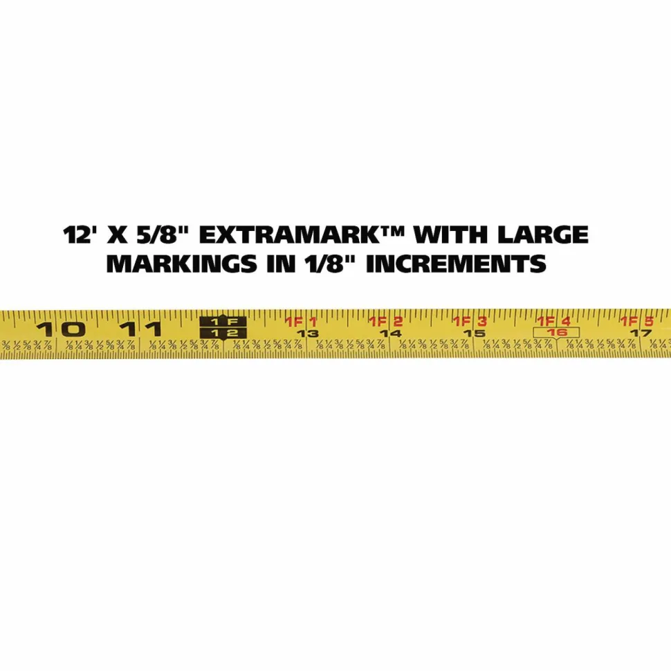 Great Neck ExtraMark Power Tape, 0.63" x 12 ft, Steel, Yellow/Black