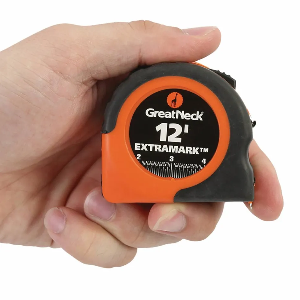 Great Neck ExtraMark Power Tape, 0.63" x 12 ft, Steel, Yellow/Black