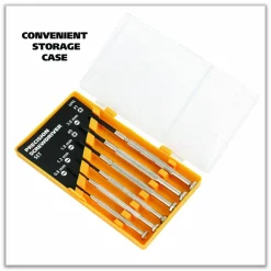 Great Neck Precision Screwdriver Set, Six-Piece, Phillips/Slotted, Assorted Lengths, Polished Steel Handles