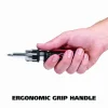 Great Neck Ratcheting Screw/Nut Driver Set, Phillips/Slotted/Star Bits, 7" Long, Black/Red