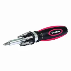 Great Neck Ratcheting Screw/Nut Driver Set, Phillips/Slotted/Star Bits, 7