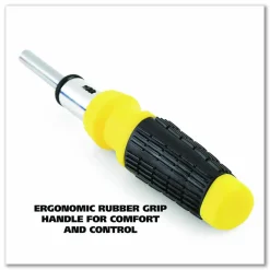 Great Neck Ratcheting Screw/Nut Driver Set, 34-Piece, Hex/Phillips/Slotted/Star Bits, Metric/SAE Sockets, 8