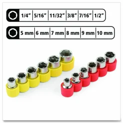 Great Neck Ratcheting Screw/Nut Driver Set, 34-Piece, Hex/Phillips/Slotted/Star Bits, Metric/SAE Sockets, 8
