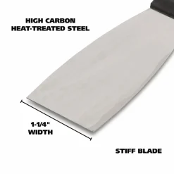 Great Neck Stiff Blade Putty Knife - 1.25" Blade - Black Plastic Handle - Durable