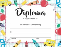 Great Papers! Certificate, Grade School Diploma, 8.5" x 11", Printer Compatible, 15 sheets