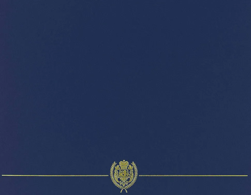 Great Papers! Certificate Cover Classic, Navy with Gold Foil, 12 " x 9.375"(folded) with Die-Cuts for 8.5" x 11" Documents, 50 Covers
