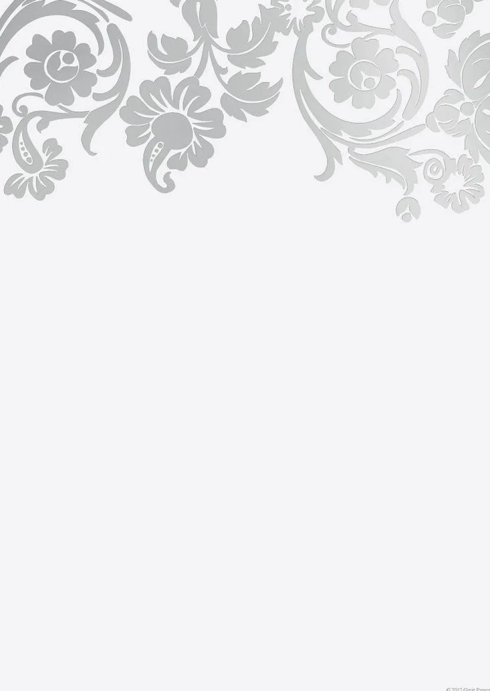 Great Papers! Flat Card Invitation, Silver Foil Damask, 5.5" x 7.75", Printer Compatible, 10 Flat Cards/10 White Envelopes