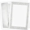 Great Papers! Flat Card Invitation, Silver Foil Filigree, 5.5" x 7.75", Printer Compatible, 25 Invitations and 25 White with Silver Foil Lining Envelopes