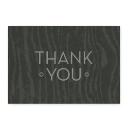 Great Papers! Grey Woodgrain Thank You Note Card and Envelope, 4.875