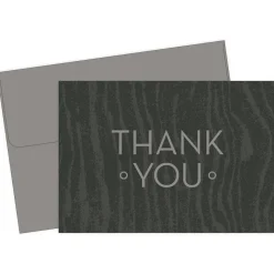 Great Papers! Grey Woodgrain Thank You Note Card and Envelope, 4.875