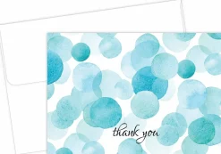 Great Papers! Note Card and Envelopes, Thank You, Watercolor Dots, 4.875" x 3.375"(folded), 25 count