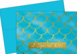 Great Papers! Note Card and Envelopes, Thank You, Mermaid with Gold Foil, 4.875" x 3.375"(folded), 50 count