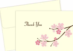 Great Papers! Note Card and Ivory Envelopes, Thank You, Blossom Branches, 4.875" x 3.375"(folded), 50 count